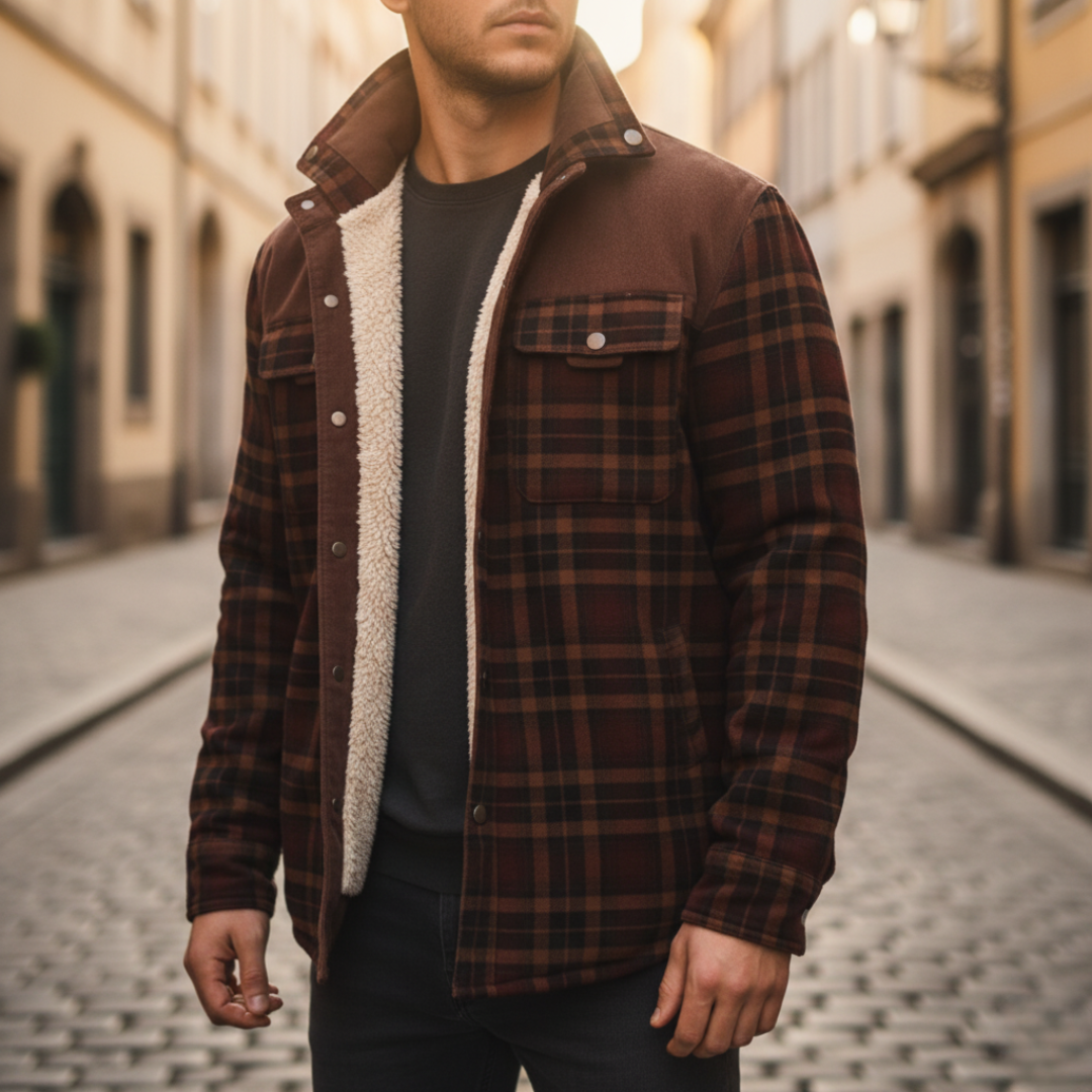 Herren Flanelljacke mit Fleece | Vestea