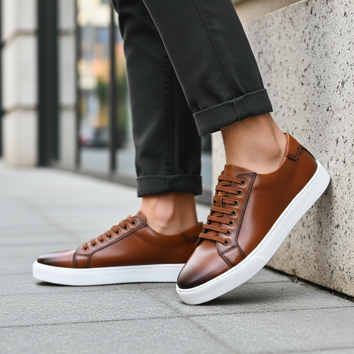 Men Orthopedic Synthetic Leather Casual Sneakers