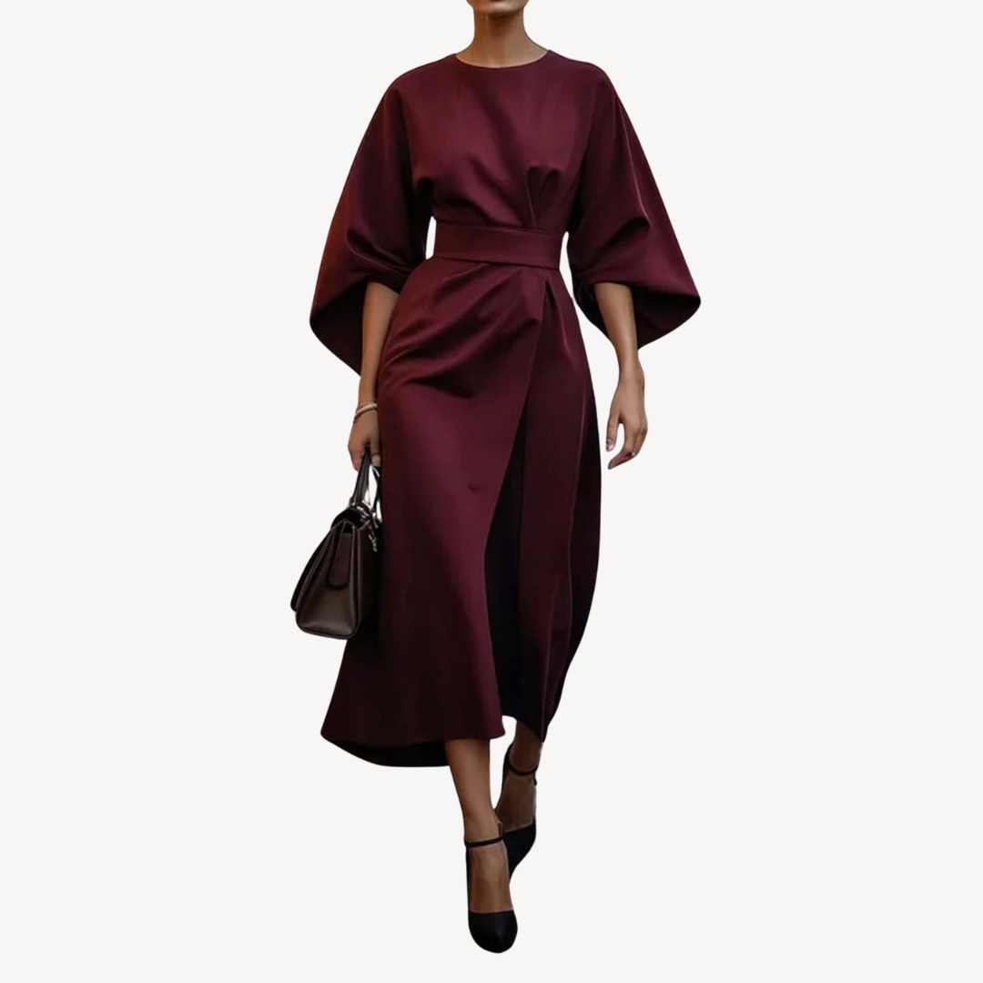 Damen Baumwoll-Midikleid mit Gürtel | Vestea