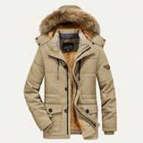 Men's Warm Winter Parka Jacket | Detachable Fur Hood Lined