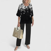 Women's Two-Piece Outfit Set Lightweight Relaxed Fit Top And Pants