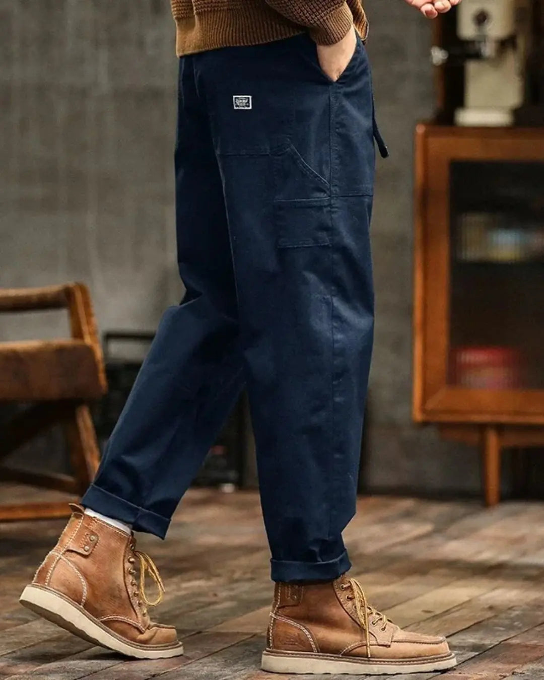 Men's Cargo Pants Cotton Relaxed Fit Multiple Pockets Casual