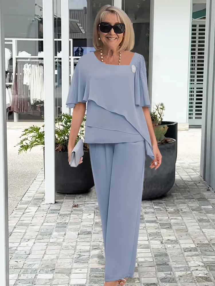 Ensemble femme 2 pièces blazer ajusté pantalon manches longues formel