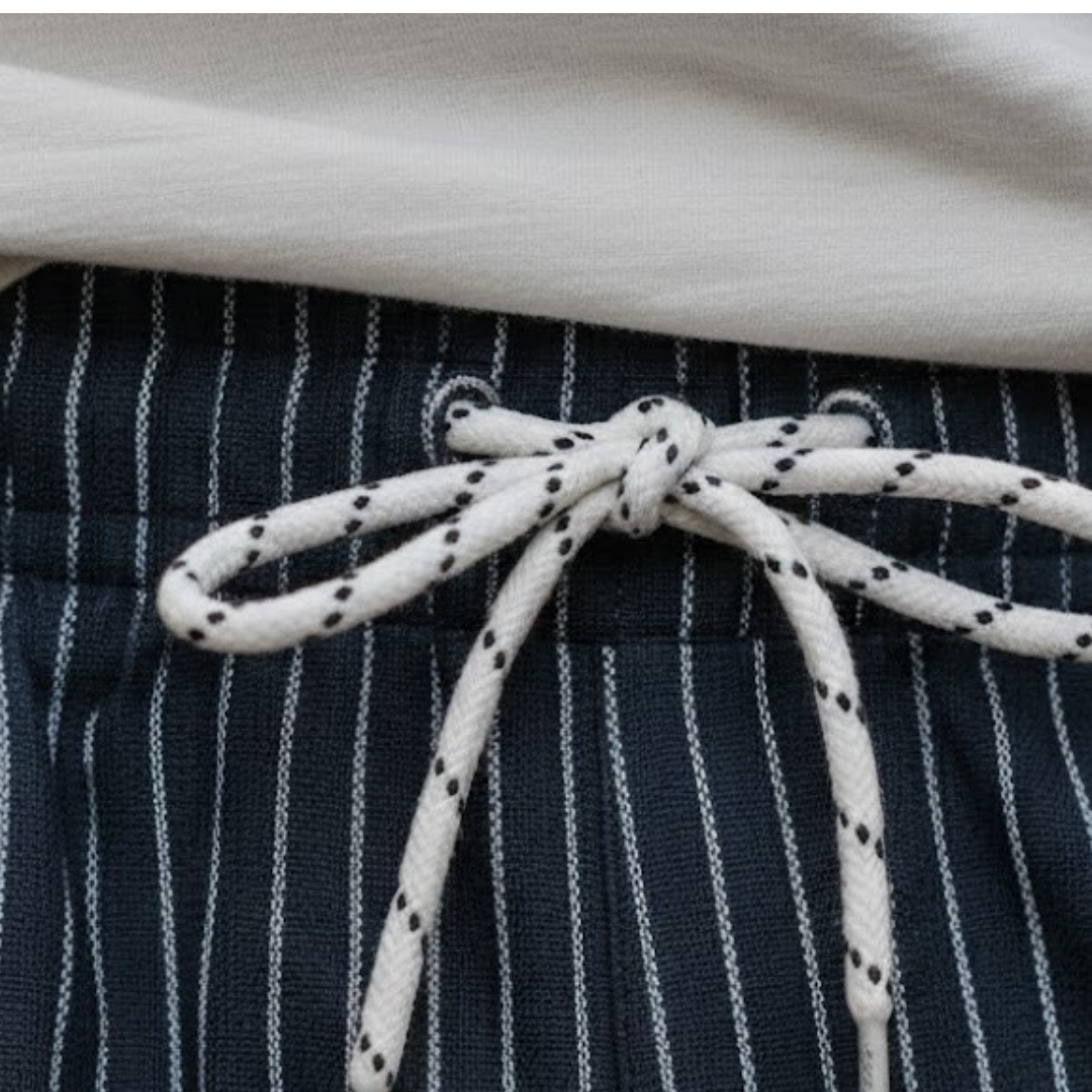 Bañador de rayas blancas para hombre, poliéster de secado rápido, cintura ajustable