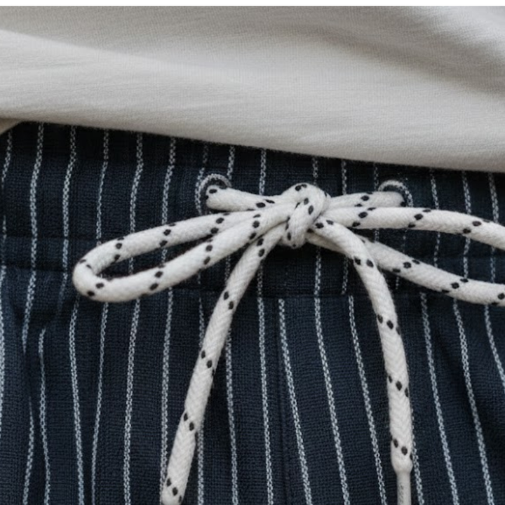 Bañador de rayas blancas para hombre, poliéster de secado rápido, cintura ajustable