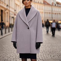 Women Oversized Wool Blend Coat Autumn Winter