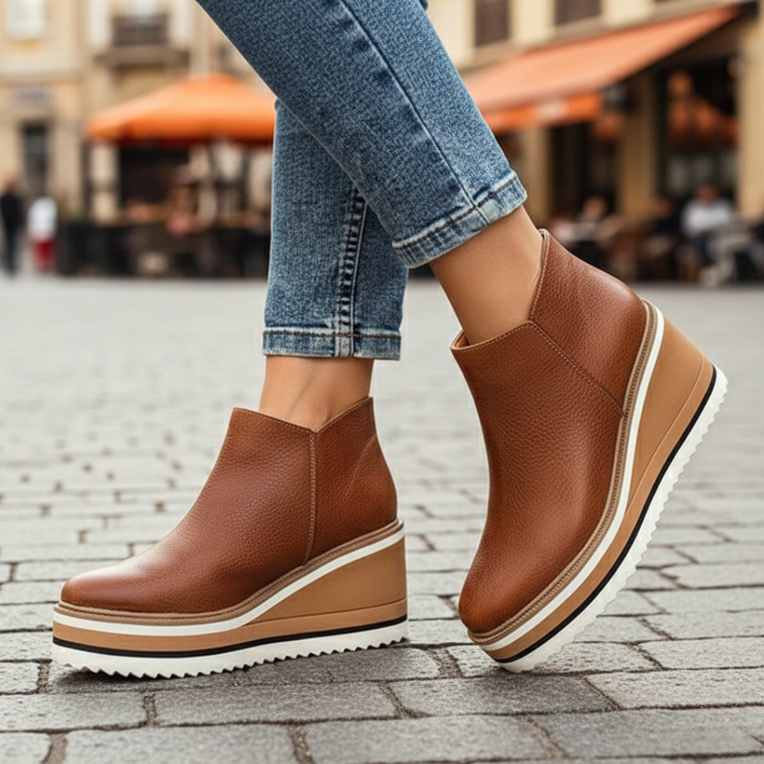 Bottines à talon compensé orthopédiques pour femmes