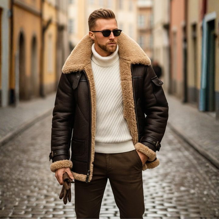Herren Jacke mit Kunstpelz | Vestea