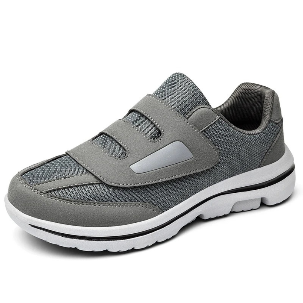 Chaussures orthopédiques pour hommes, ajustables, en mesh respirant, à enfiler, largeur large, fermeture velcro