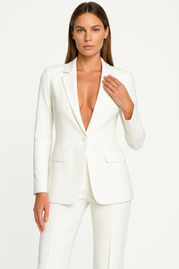 Women's 2-Piece Set Blazer Trousers Tailored Long Sleeve Straight Leg – Formal