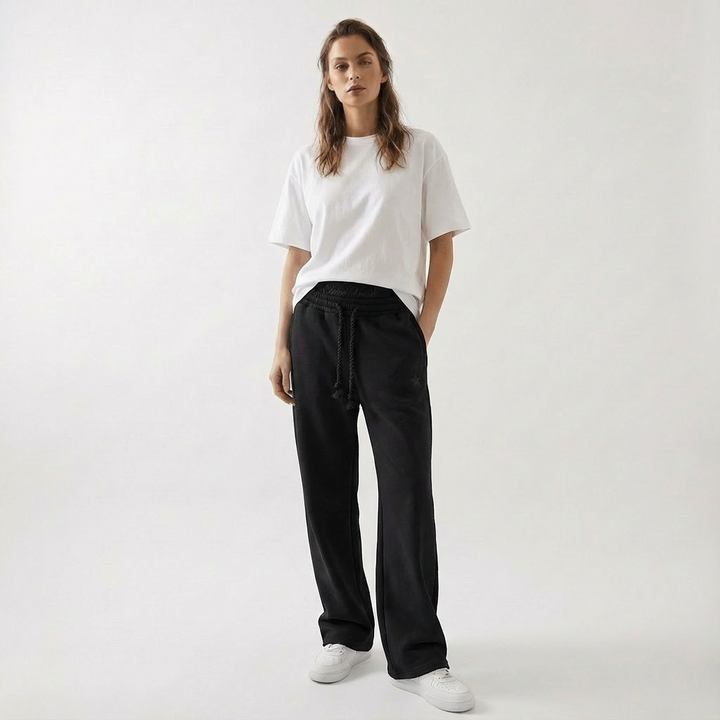 Jogging unisexe coupe ample taille élastique cordon poches décontracté