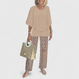 Women's Two-Piece Outfit Set Lightweight Relaxed Fit Top And Pants