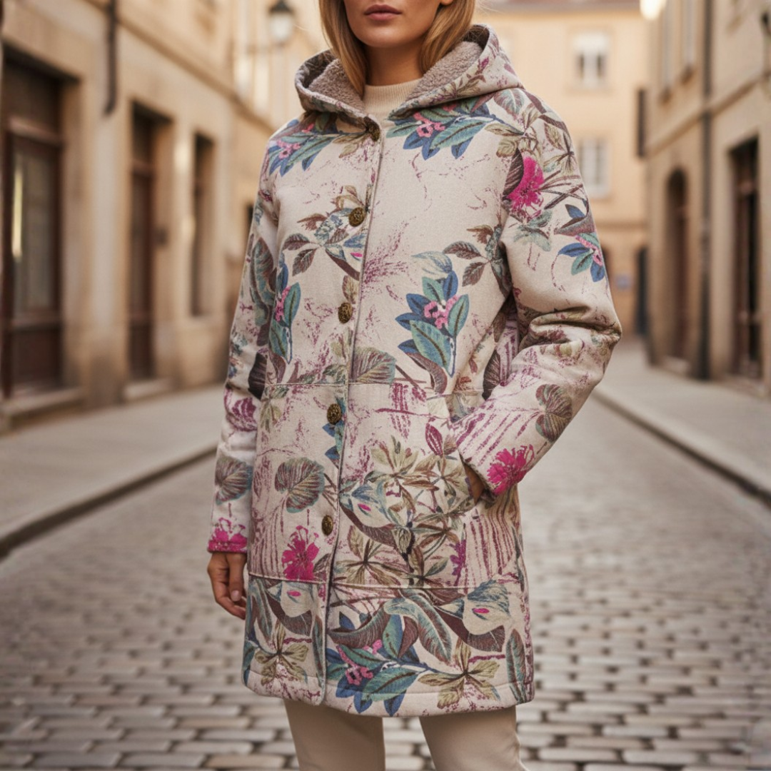 Damen Winterjacke mit Blumenmuster | Vestea