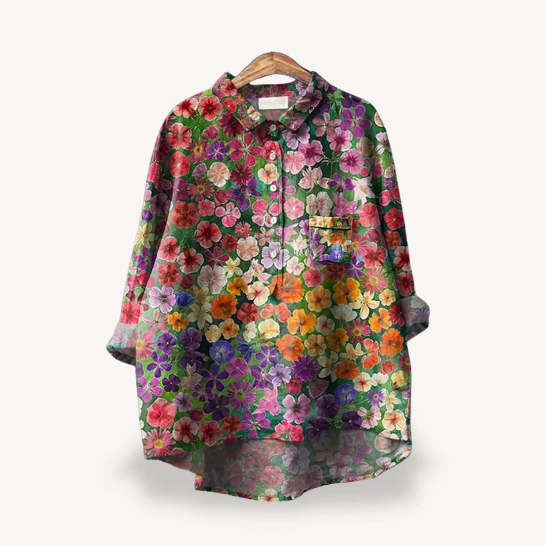 Damen Blumen Langarmhemd Frauen | Vestea
