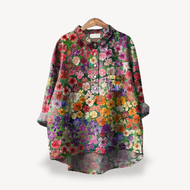 Damen Blumen Langarmhemd Frauen | Vestea