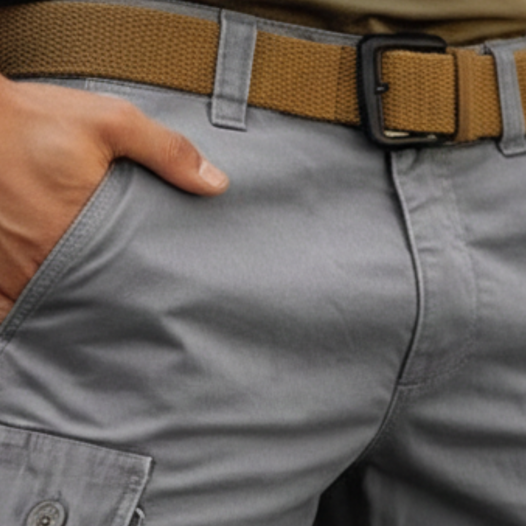 Shorts cargo en coton pour homme avec poches multiples et taille ajustable
