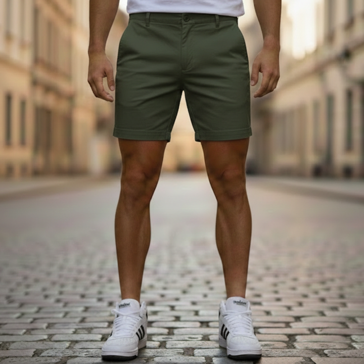 Pantalones cortos casuales de algodón y poliéster para hombre