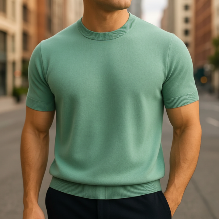 Kurzarm-Cashmere-Pullover für Herren | Vestea