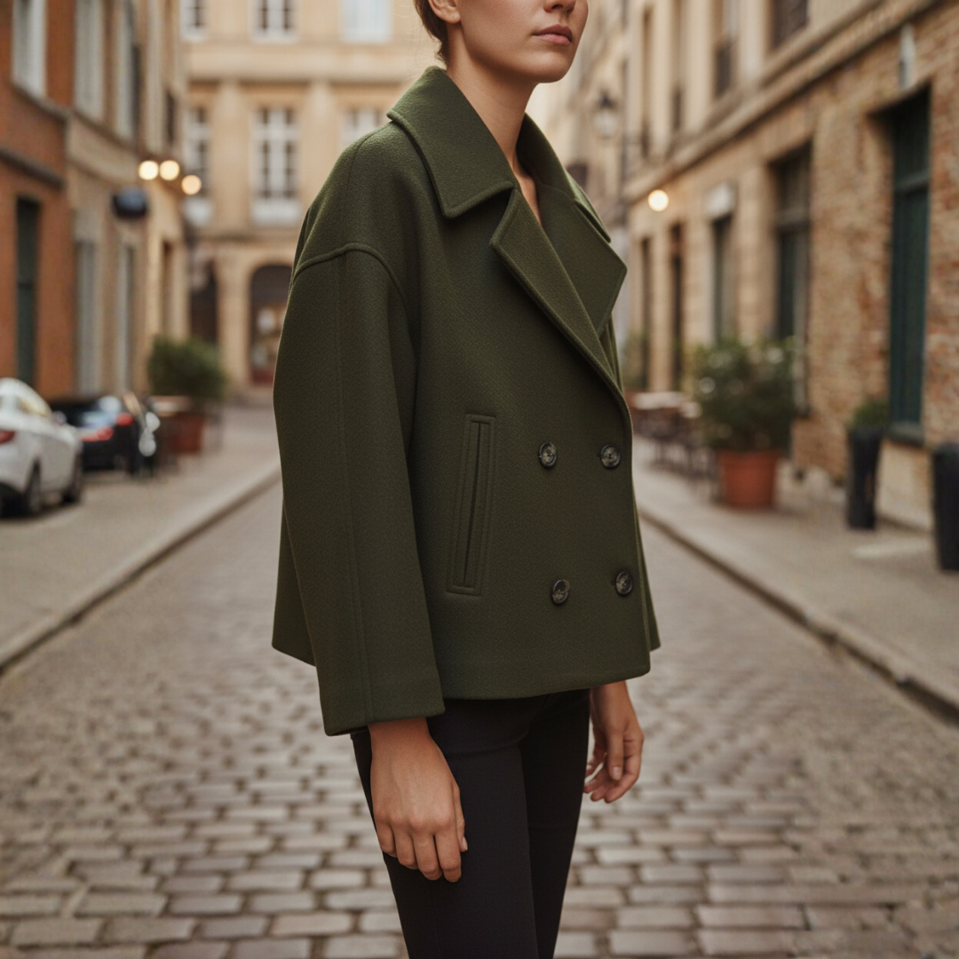 Damen Mantel Kurzjacke Materialmix | Vestea