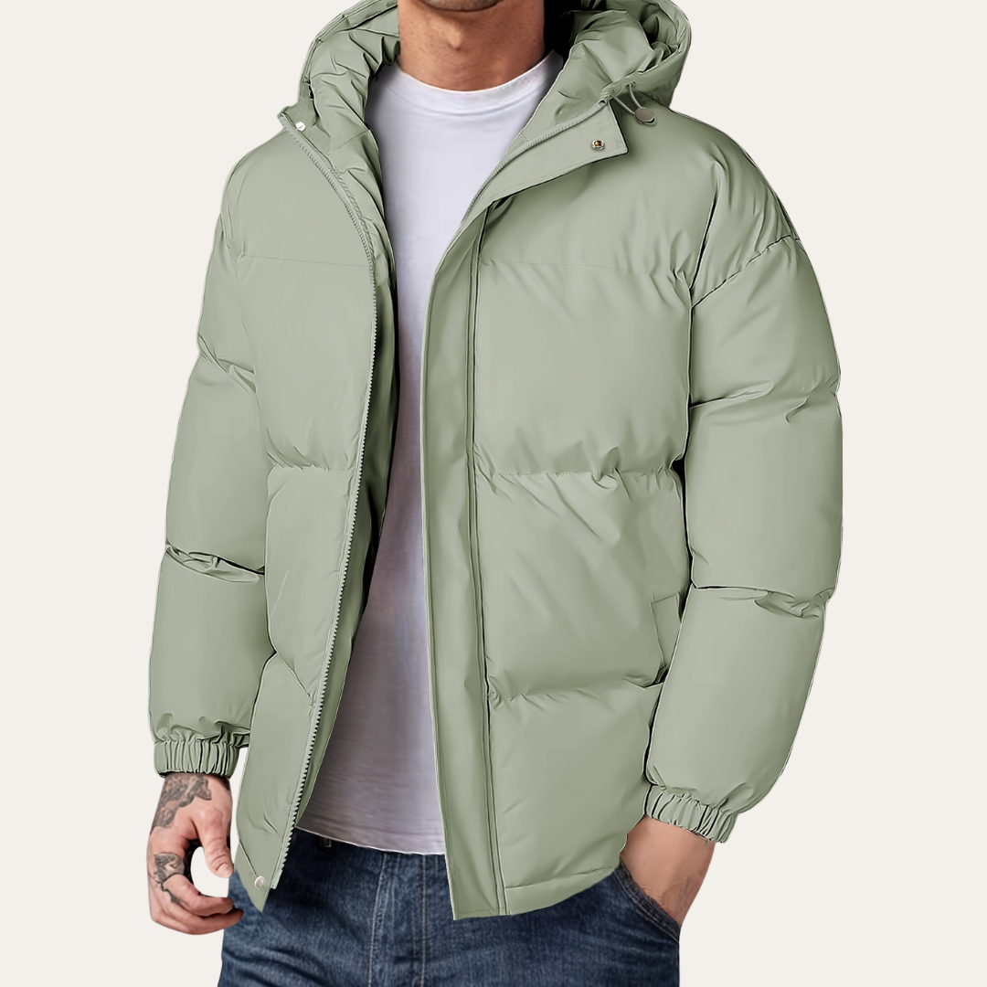 Herren-Pufferjacke mit Kapuze | Vestea
