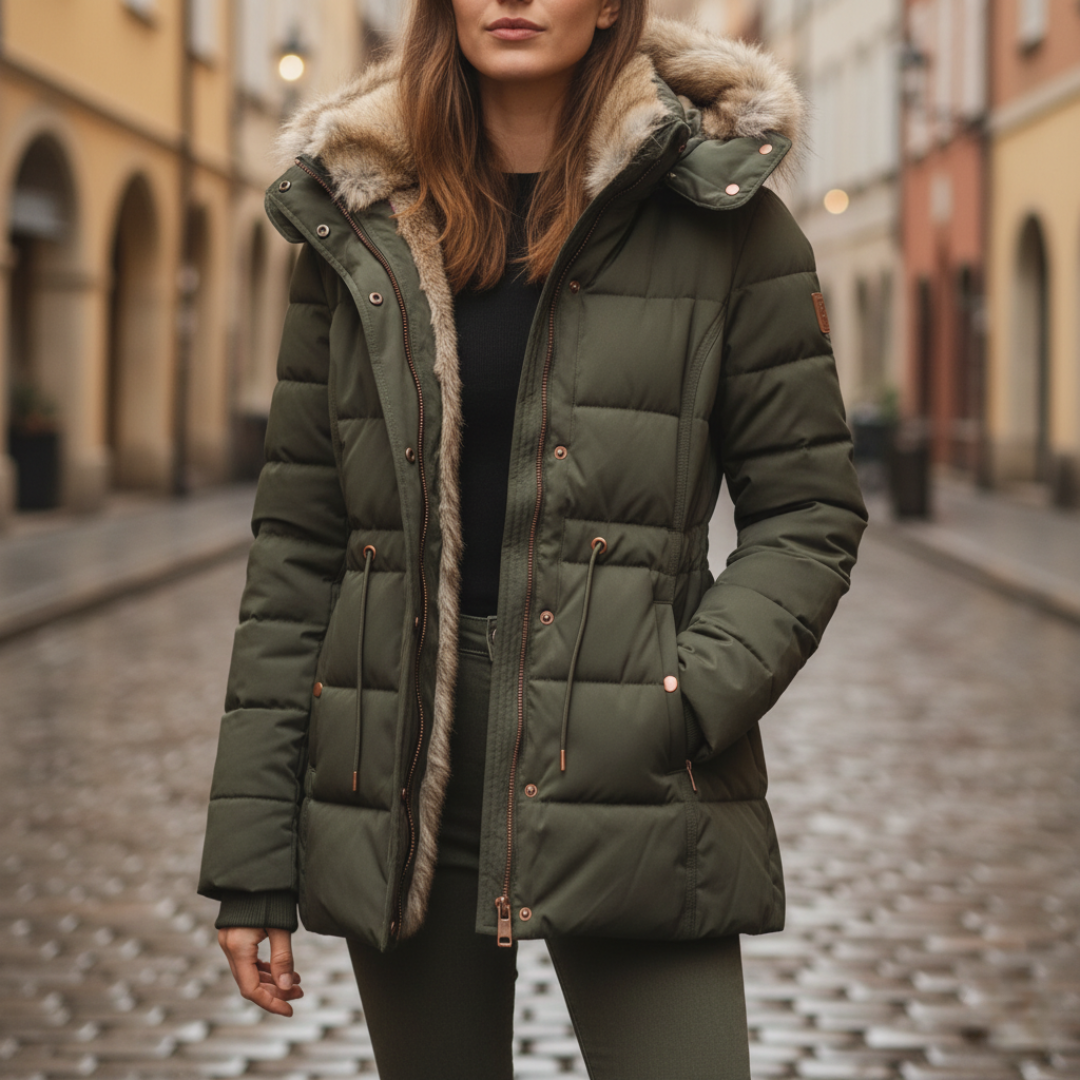 Damen Winterjacke mit Kapuze und Wattierung | Vestea
