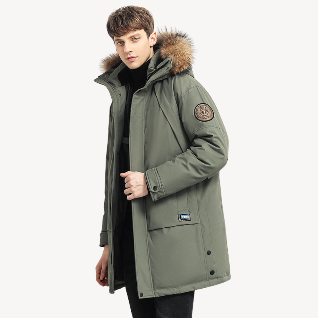 Winter Puffer Jacket mit Kunstfellkapuze für Herren | Vestea