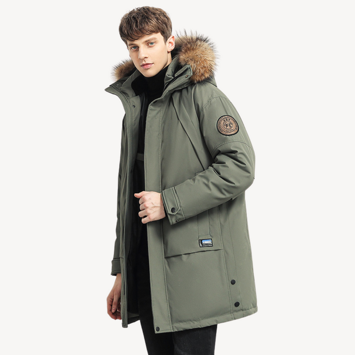 Winter Puffer Jacket mit Kunstfellkapuze für Herren | Vestea