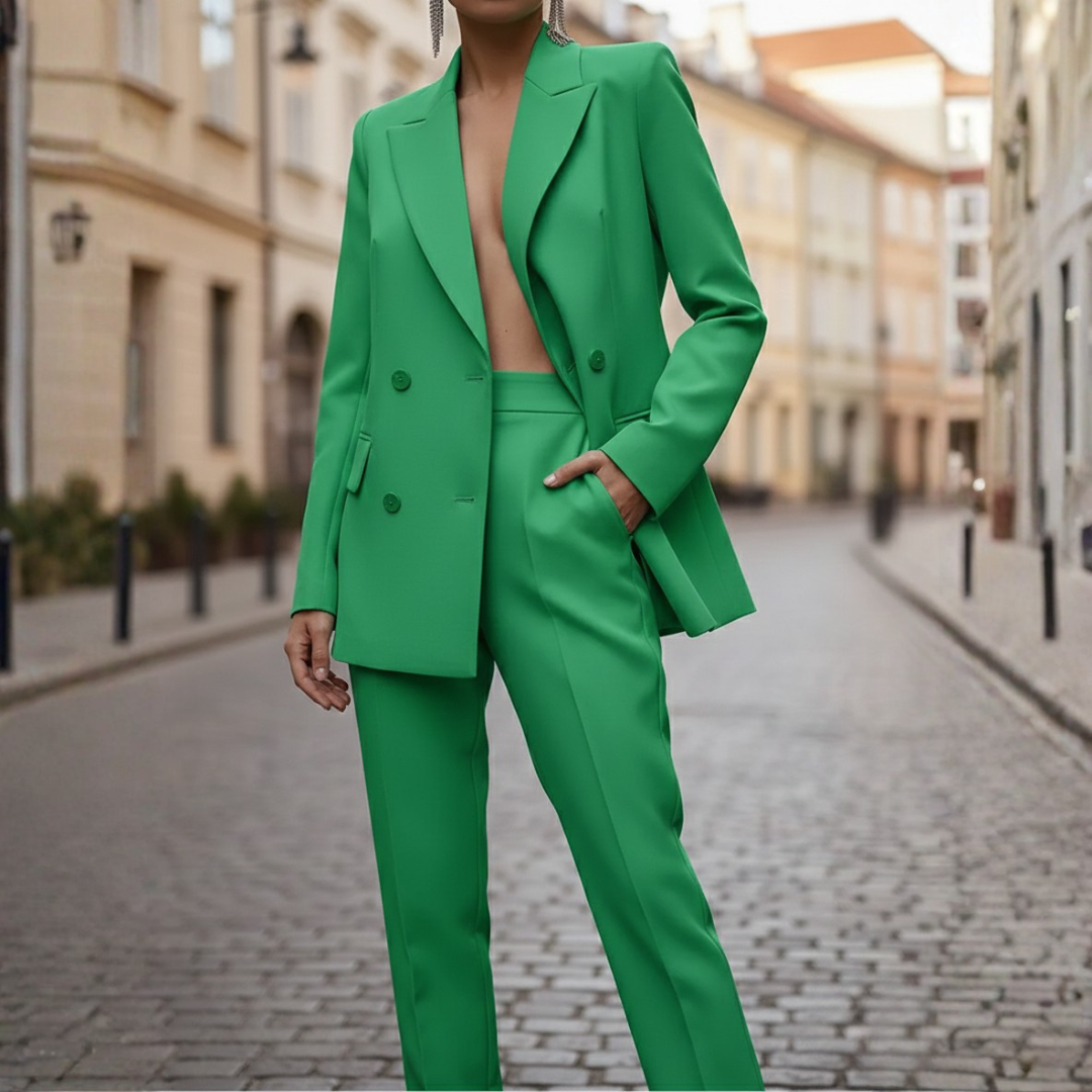 Ensemble tailleur Veste croisée Pantalon droit Femme