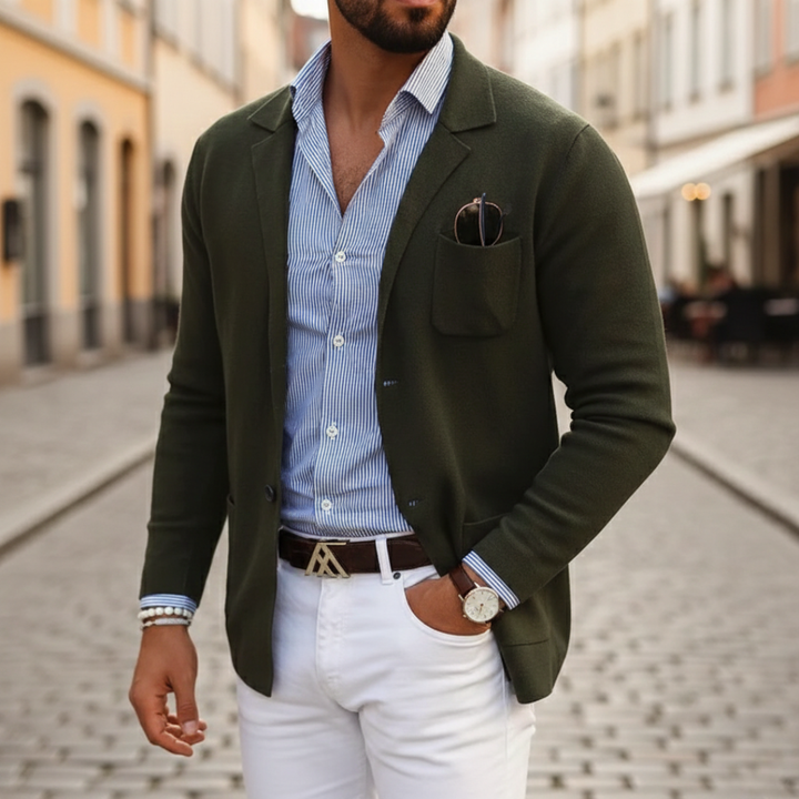 Men Knit Casual Button Blazer Cardigan