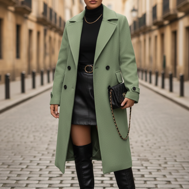 Damen Mantel Lang Polyester Elegant | Vestea