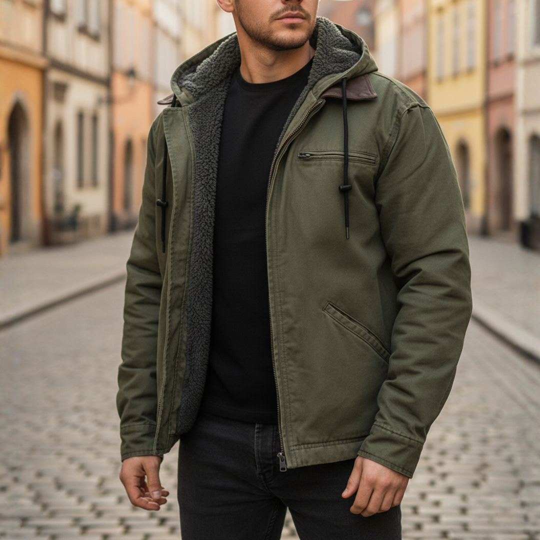 Men's winter jacket with inner fur and durable fabric | Vestea