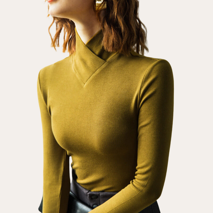 Rippstrick Langarm-Shirt für Damen | Vestea
