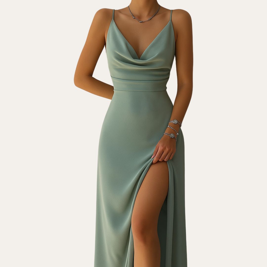 Vestea | Damen Elegantes Abendkleid mit V-Ausschnitt