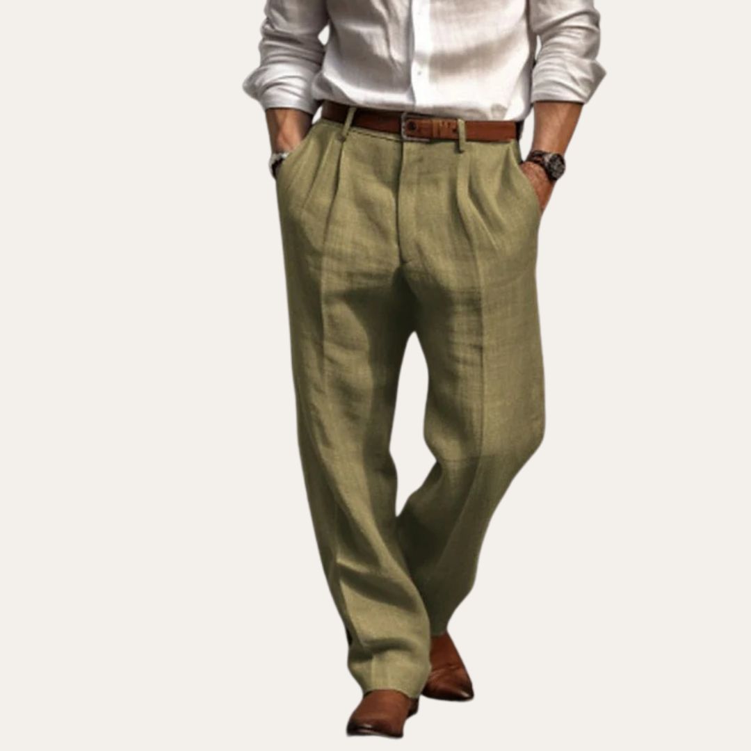 Herren Leinen-Faltenhose – Leicht, Atmungsaktiv & Stilvoll für Sommer und Freizeit | Vestea