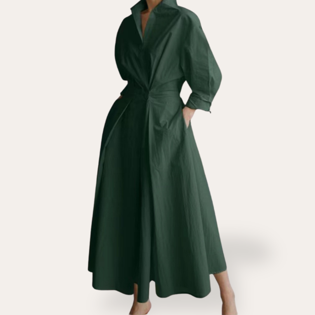 Vestea | Damen Langarm Hemdkleid