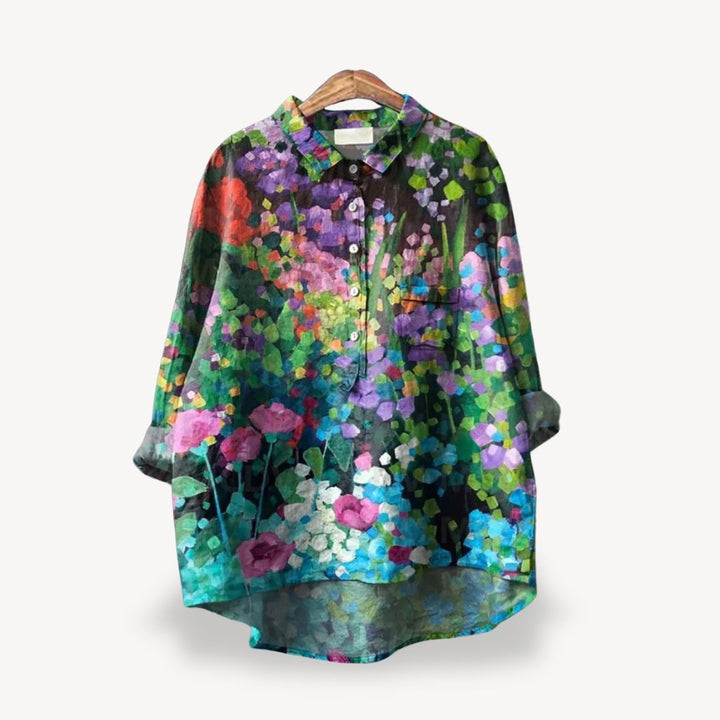 Damen Blumen Langarmhemd Frauen | Vestea