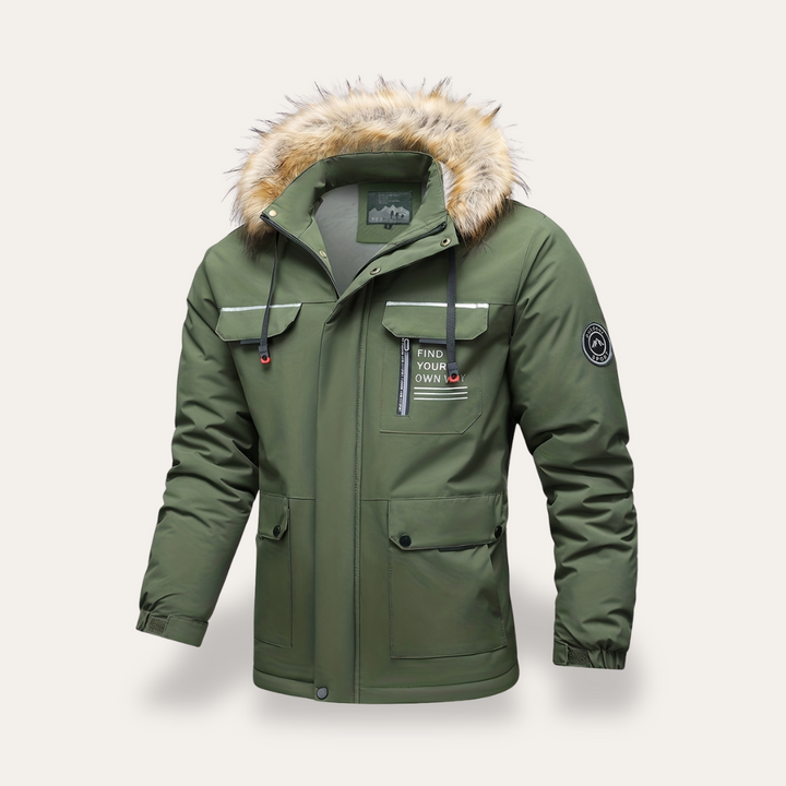 Herren-Winterparka mit Kapuze und Kunstfellbesatz | Vestea
