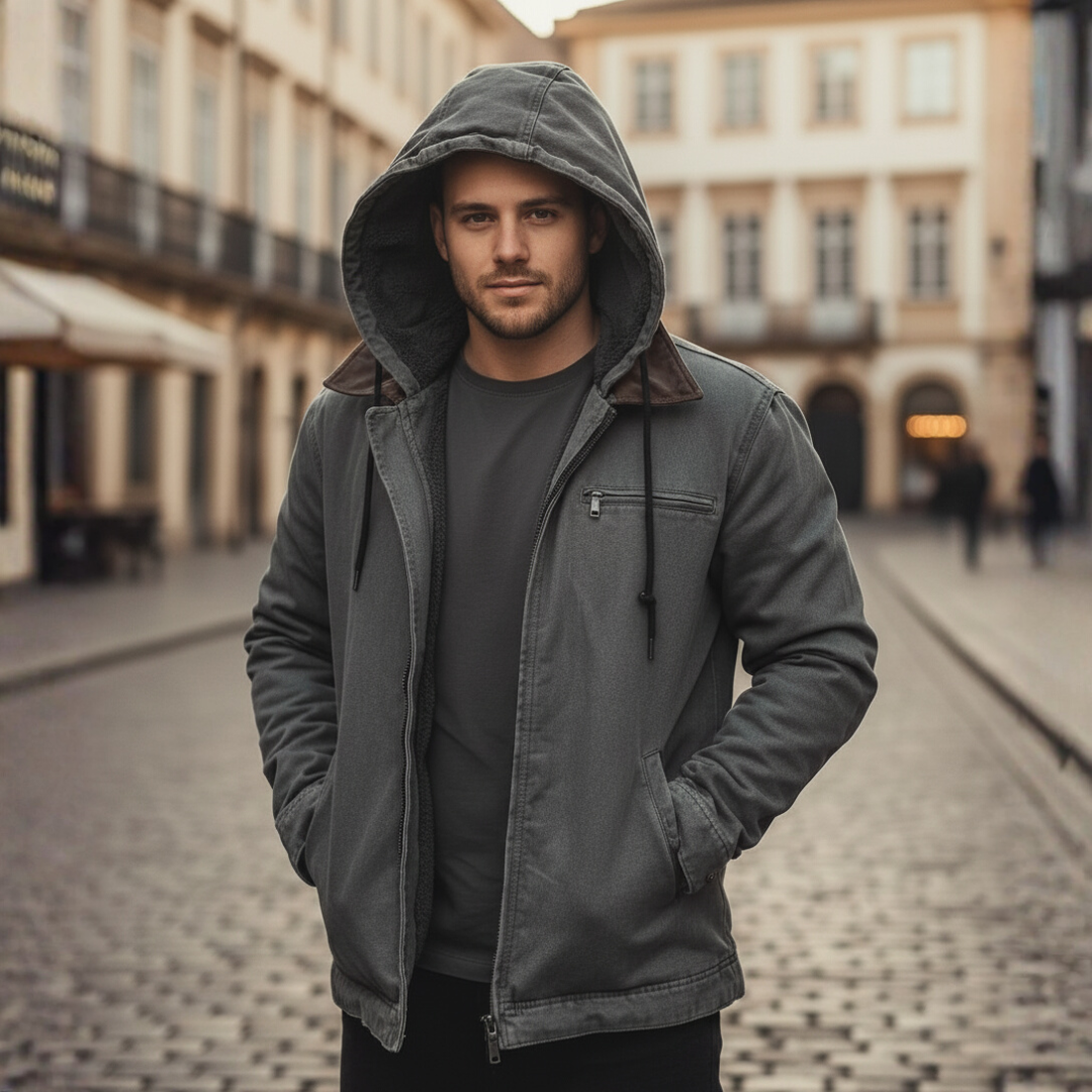 Men's winter jacket with inner fur and durable fabric | Vestea