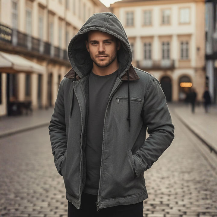 Men's winter jacket with inner fur and durable fabric | Vestea