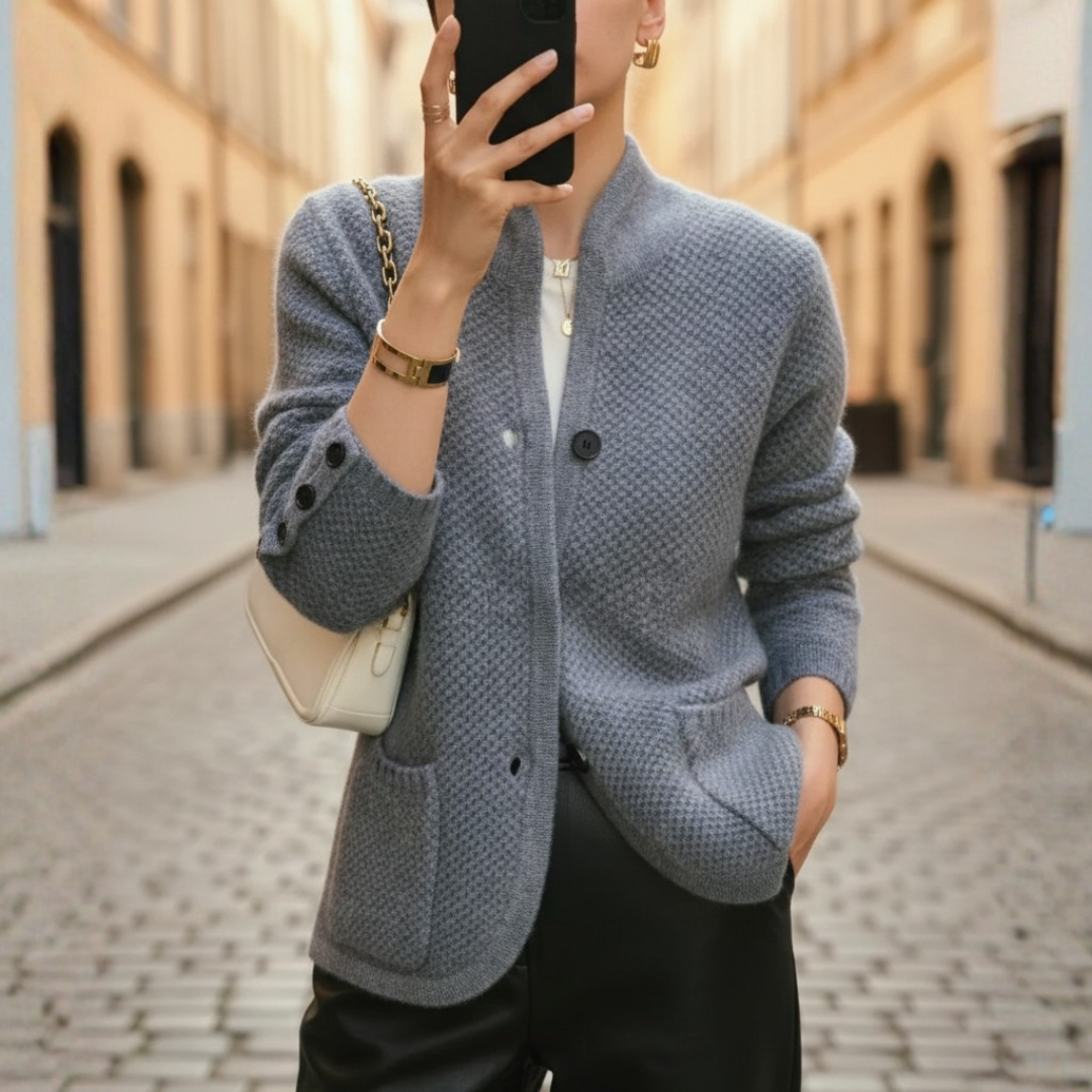 Cardigan à boutons en maille pour femme