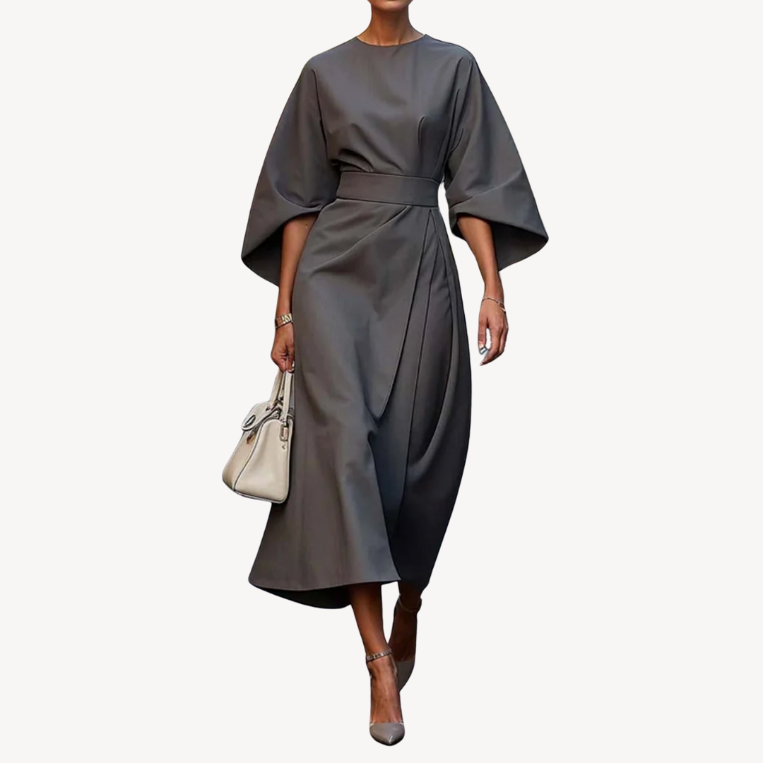 Damen Baumwoll-Midikleid mit Gürtel | Vestea