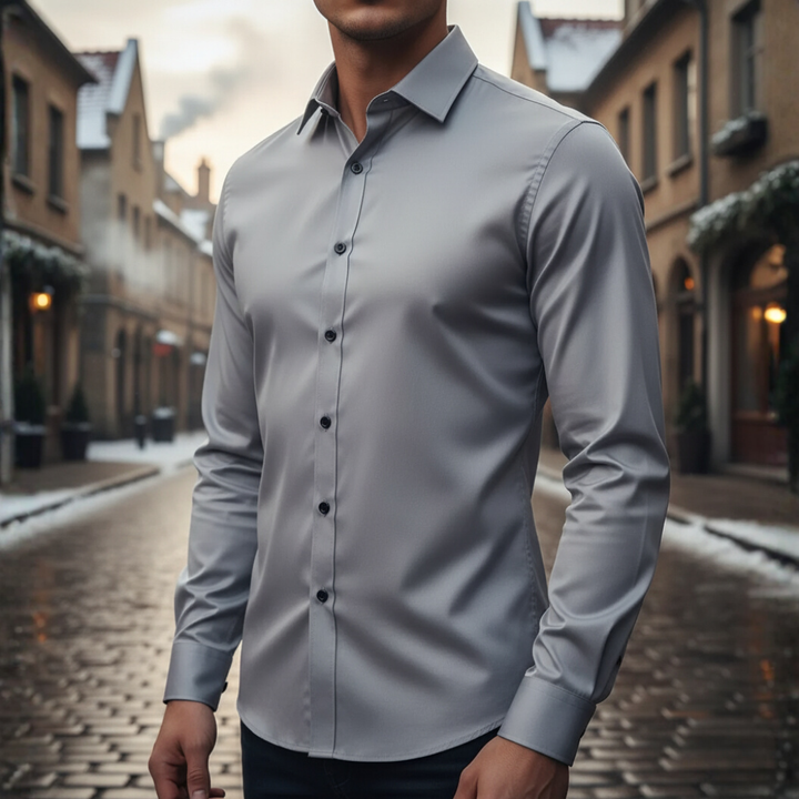 Herren Slim Fit Langarm Hemd | Vestea