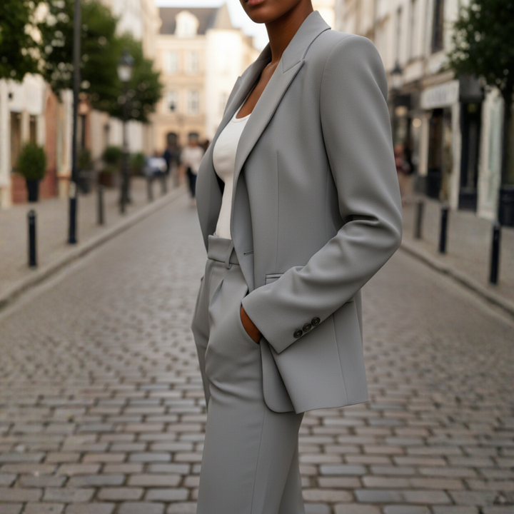 Damen Anzug Blazer mit Palazzo Hose | Vestea