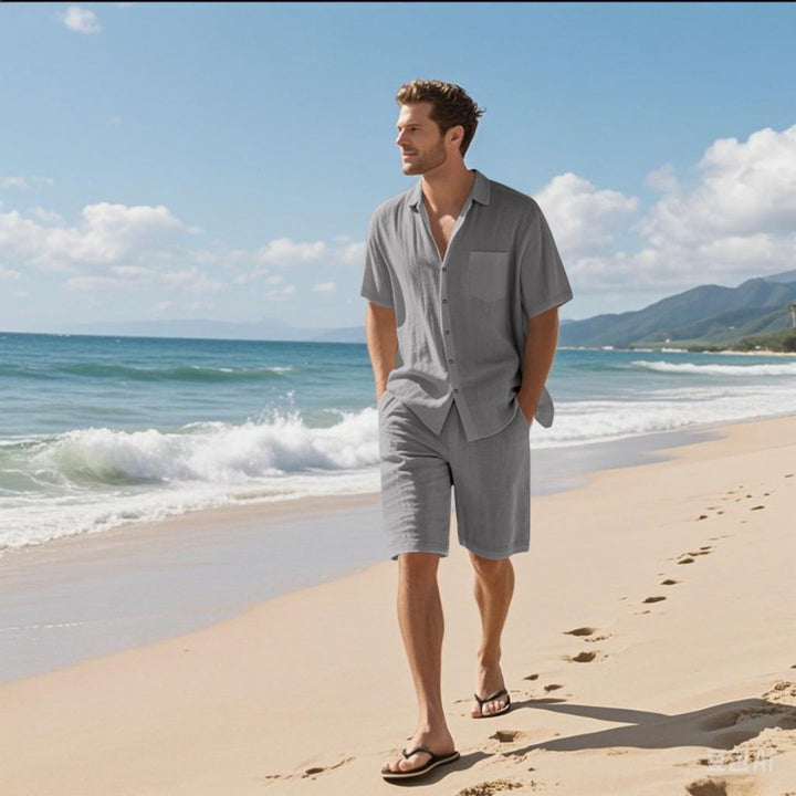 Herren Leinen Kurzarm Sommer Set | Vestea