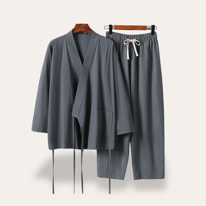 Herren Kimono Leinenmischung Freizeit Set | Vestea