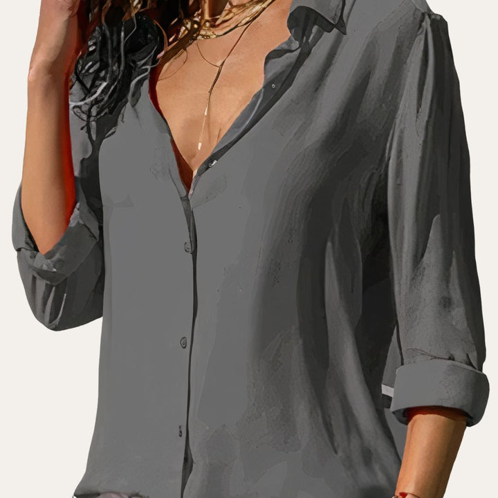 Vestea | Damen Langarm Bluse mit Knopfleiste