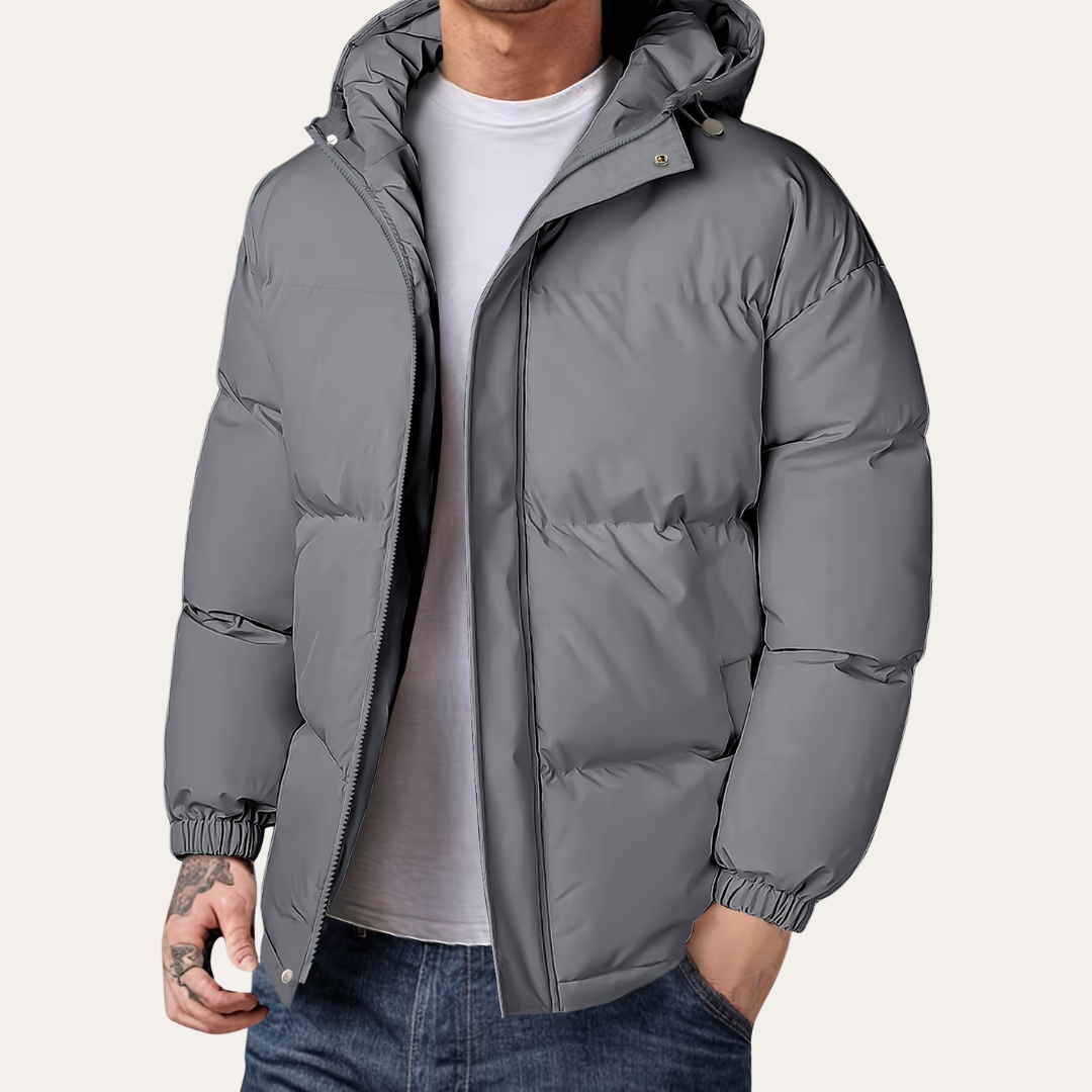 Herren-Pufferjacke mit Kapuze | Vestea