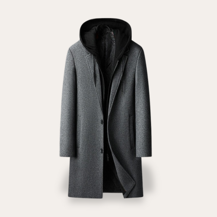 Herren Wollmantel mit Kapuze | Vestea