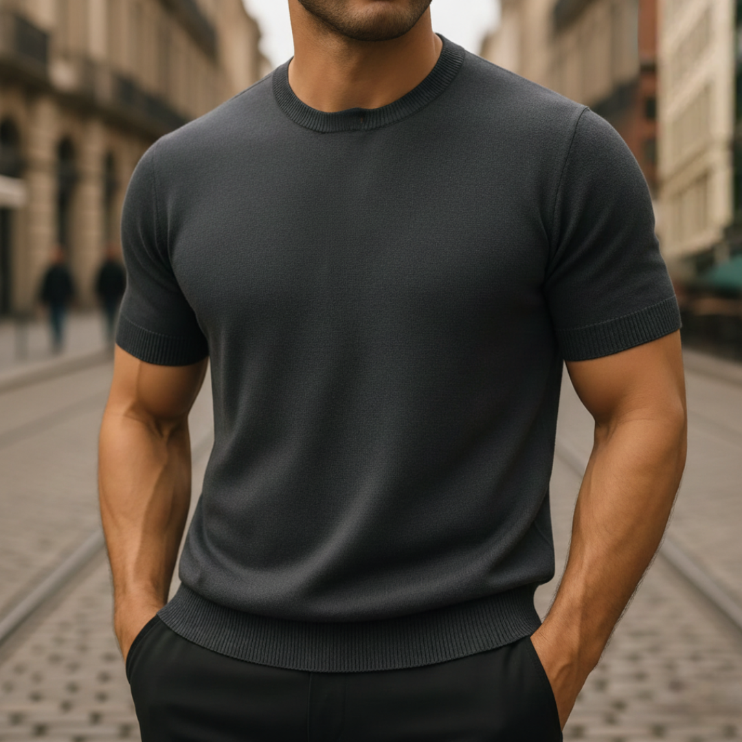 Kurzarm-Cashmere-Pullover für Herren | Vestea