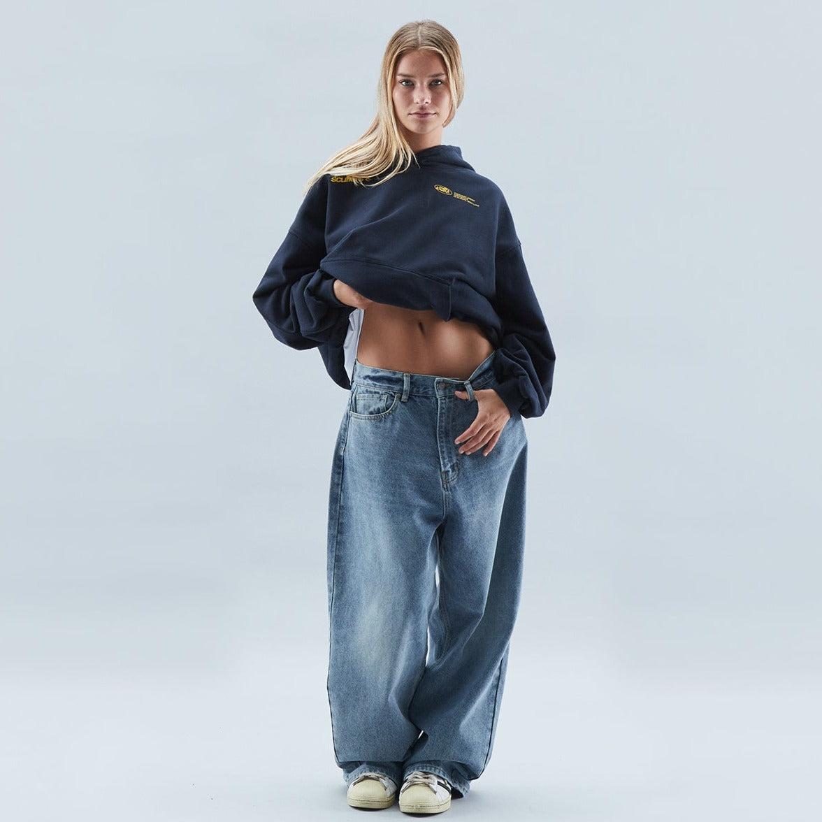 Sweat à capuche unisexe en mélange de coton, manches longues, poignets élastiques